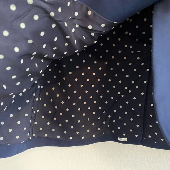 Chico’s Navy Blue 2 Button Blazer Jacket Polka Dot Lining Women’s Chicos Size 1 - Picture 5 of 9